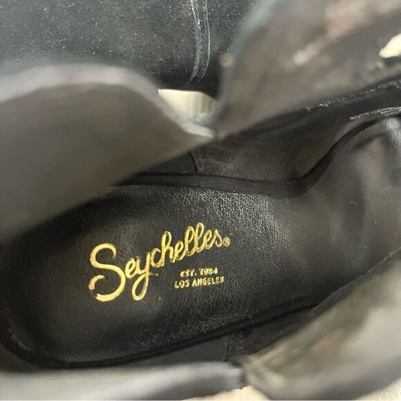 Seychelles Herls Women’s 7 for Anthropologie Lagoon Black Suede Leather Cage - Picture 6 of 7